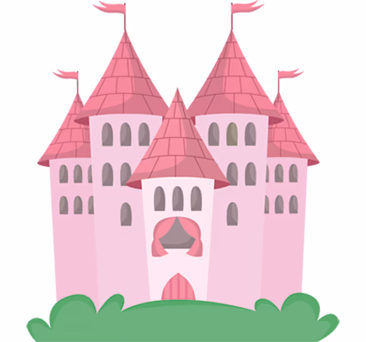 Çocuk odası stor perde pembe Şato - TenStickers