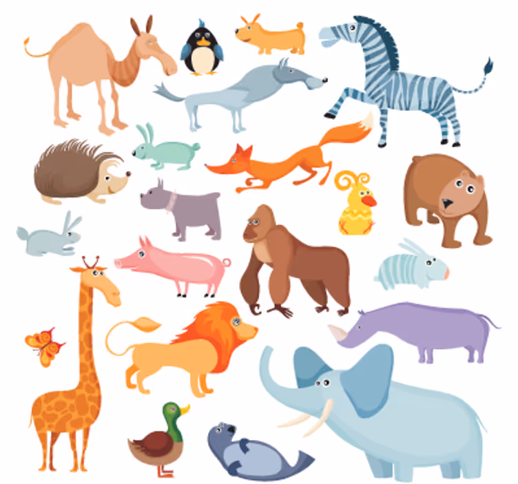 Çocuk odası stor perde - yırtıcı hayvanlar sticker - TenStickers