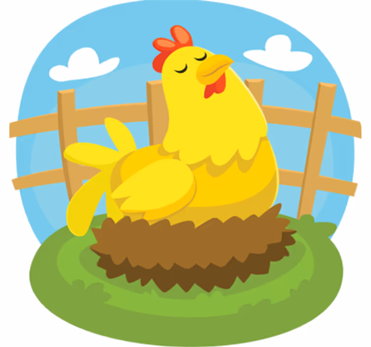 Çocuk odası stor perde yumurtlayan tavuk - TenStickers