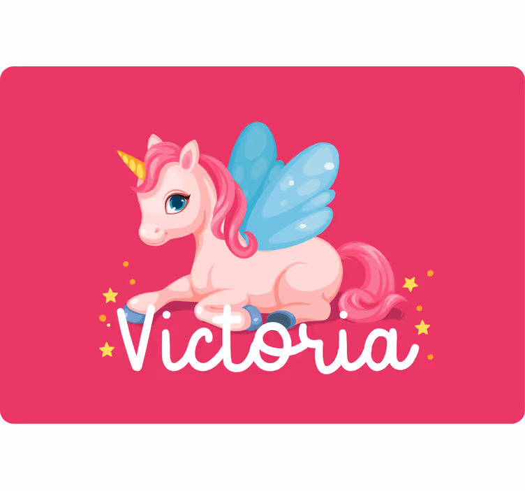 Çocuk odası stor perde sevimli pembe mutlu tek boynuzlu at - TenStickers