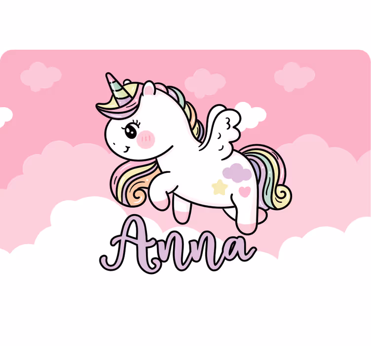 Çocuk odası stor perde - pembe sihirli unicorn - TenStickers