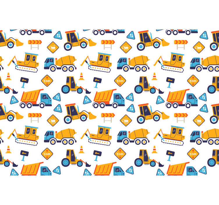 Çocuk odası stor perde inşaat alanı temalı - TenStickers