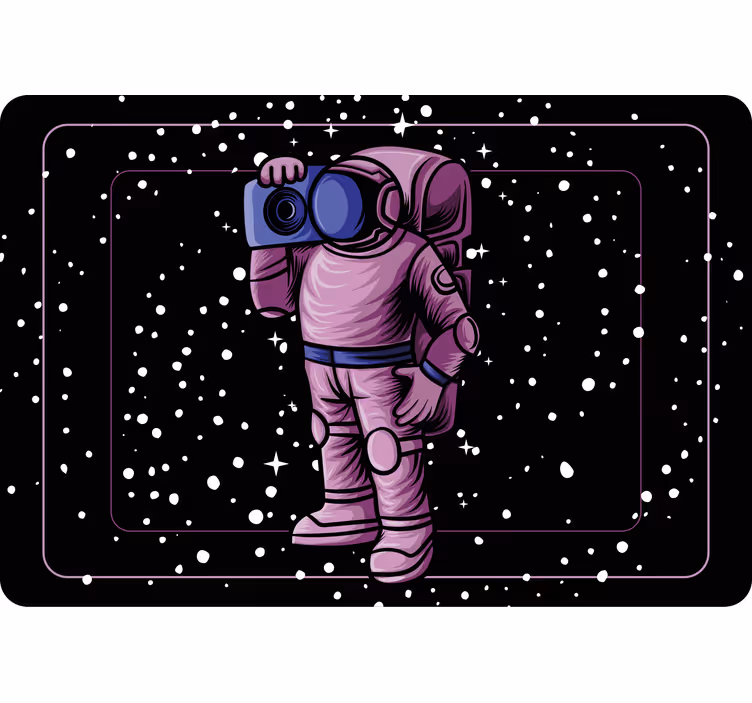 Çocuk odası stor perde - radyo bandı tutan astronot - TenStickers