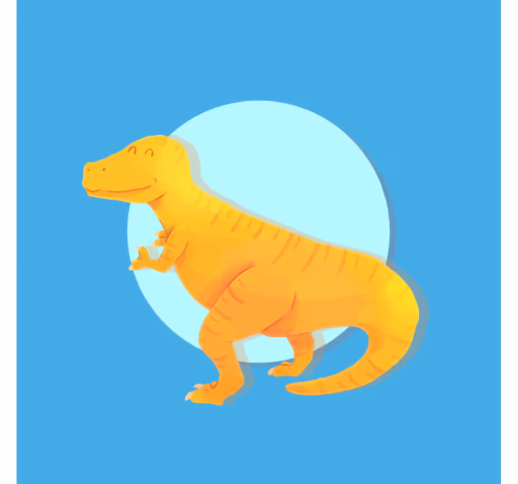 Çocuk odası stor perde sarı t-rex nordic dinozor - TenStickers