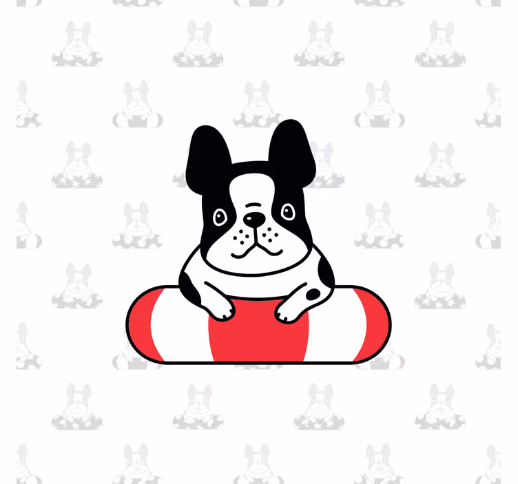 Çocuk odası stor perde sevimli fransız bulldog deseni - TenStickers