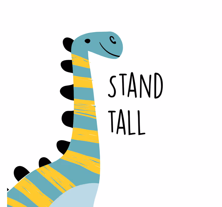 Çocuk odası stor perde - İskandinav dinozor duruşu - TenStickers