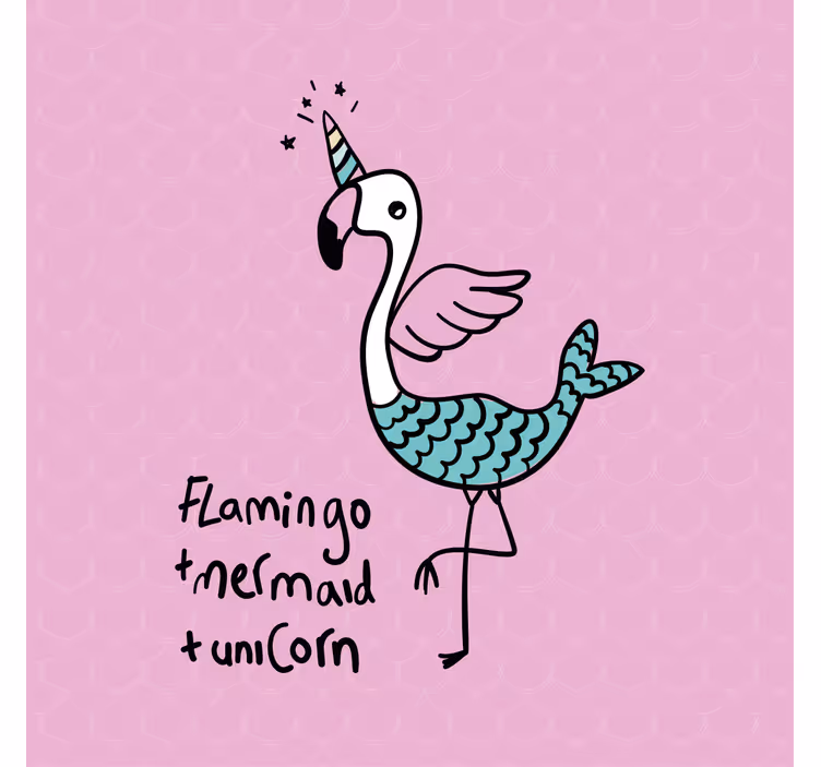 Çocuk odası stor perde - Şirin flamingo illüstrasyonu - TenStickers