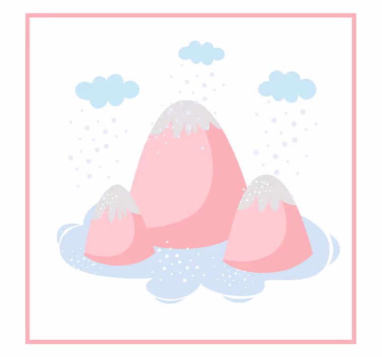 Çocuk odası stor perde - yağmur damlalarıyla pembe dağlar - TenStickers