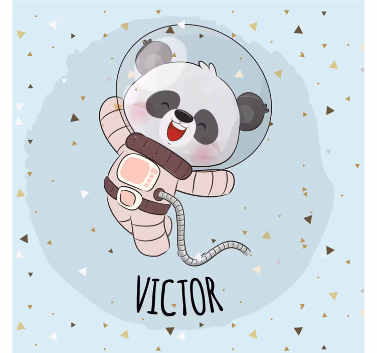 Çocuk odası stor perde kişiye özel sevimli panda - TenStickers