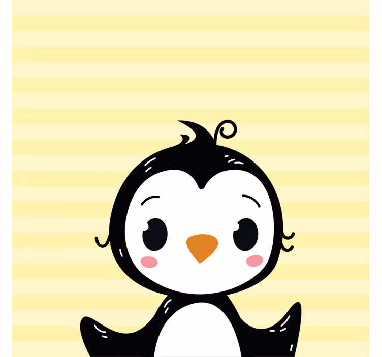 Çocuk odası stor perde sevimli bebek pengueni - TenStickers