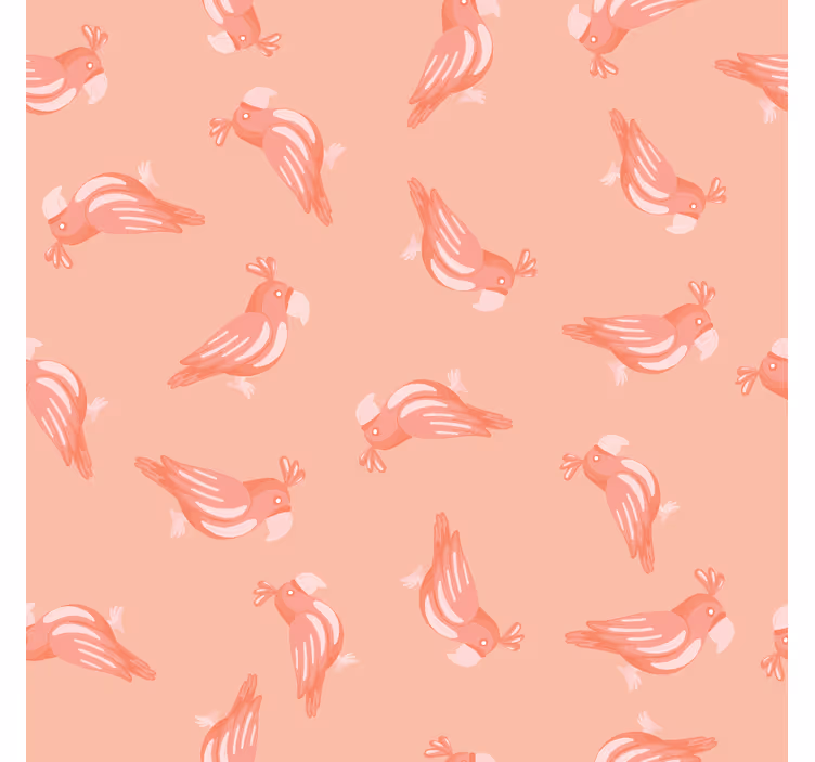 Çocuk odası stor perde pembe kuş desenli - TenStickers