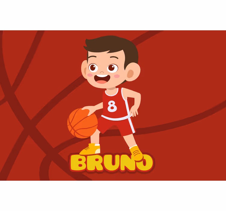 Çocuk odası stor perde - İsimli basketbolcu çocuk - TenStickers