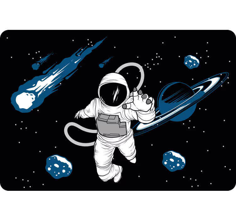Çocuk odası stor perde - el çizimi astronot karakter - TenStickers