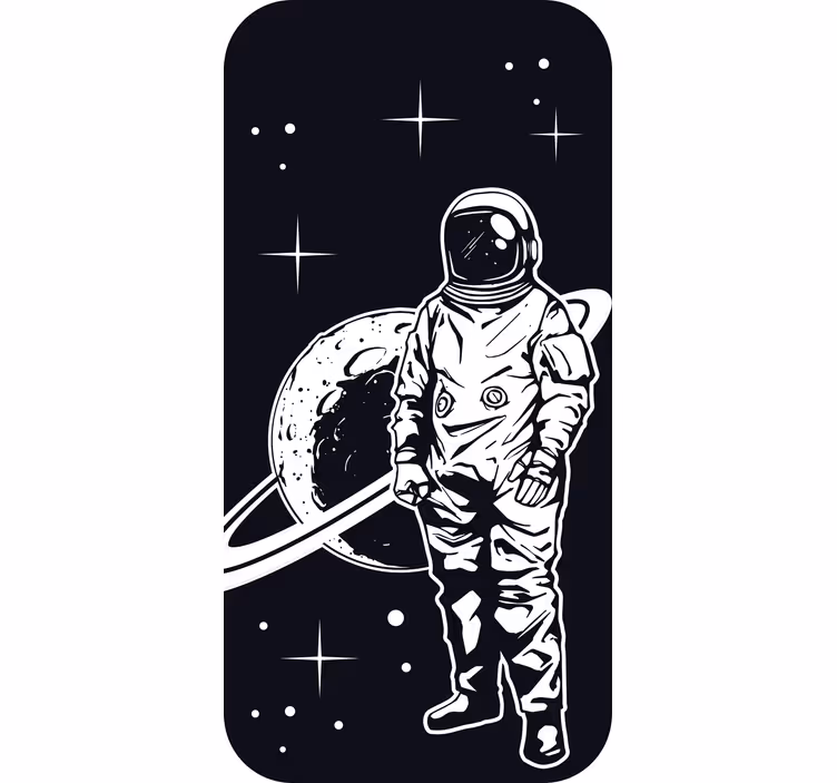 Çocuk odası stor perde astronot ve gezegen tasarımı - TenStickers