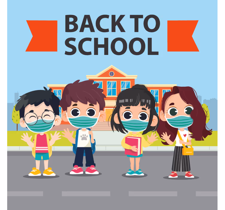 Çocuk odası stor perde - Çocuklarla çekici okul tasarımı - TenStickers