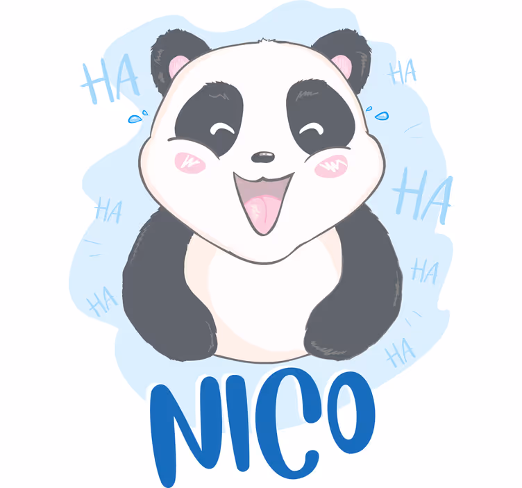 Çocuk odası stor perde - bebek panda sürprizli isim - TenStickers