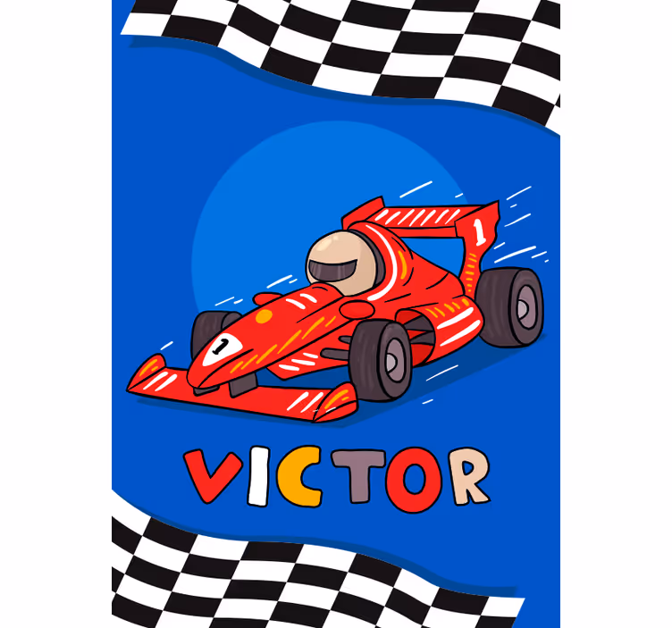 Çocuk odası stor perde formula 1 temalı - TenStickers