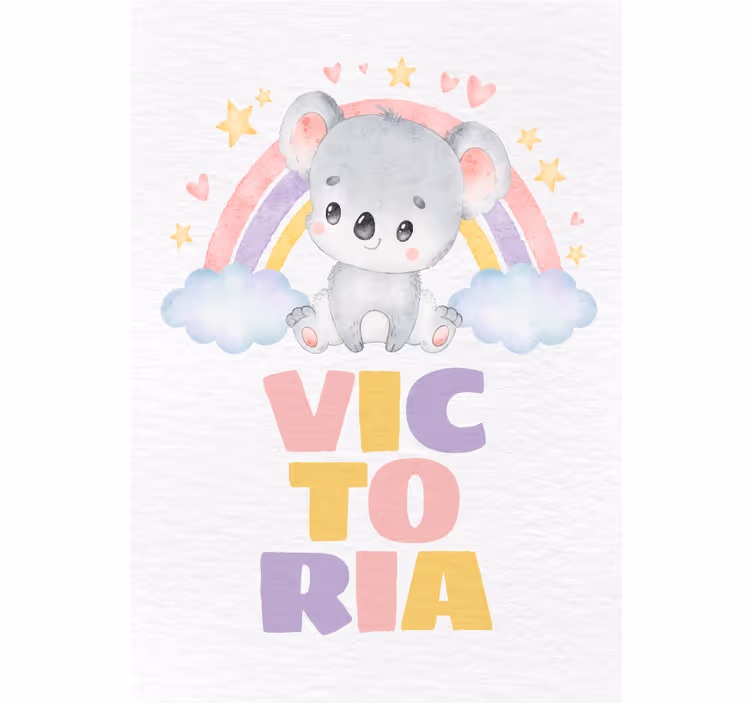 Çocuk odası stor perde koala ve gökkuşağı - TenStickers