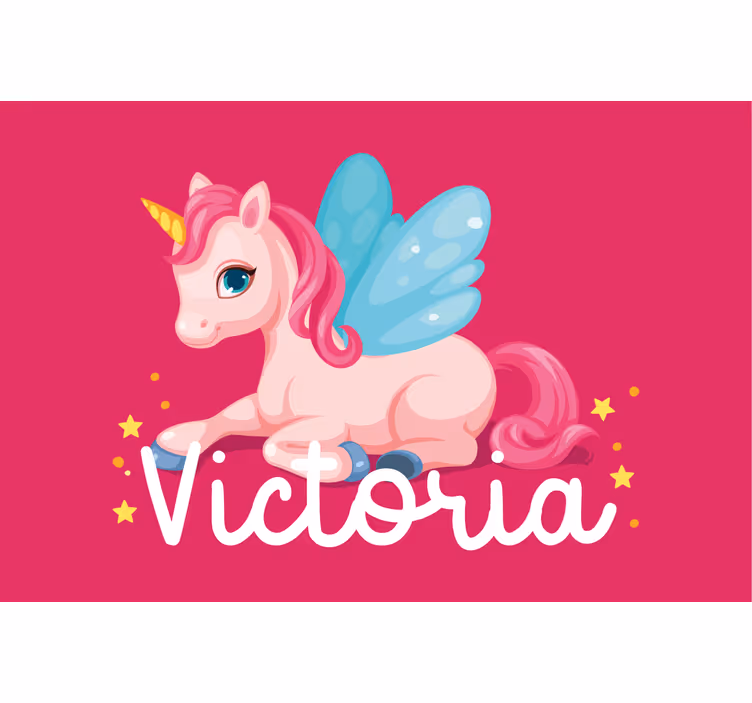 Çocuk odası stor perde sevimli pembe mutlu tek boynuzlu - TenStickers