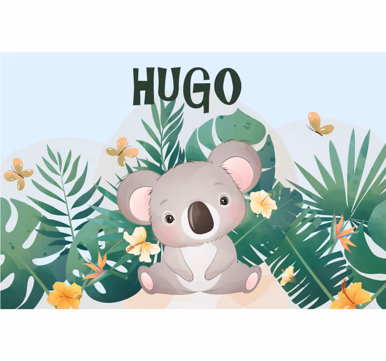 Çocuk odası stor perde kişiye özel sevimli koala - TenStickers