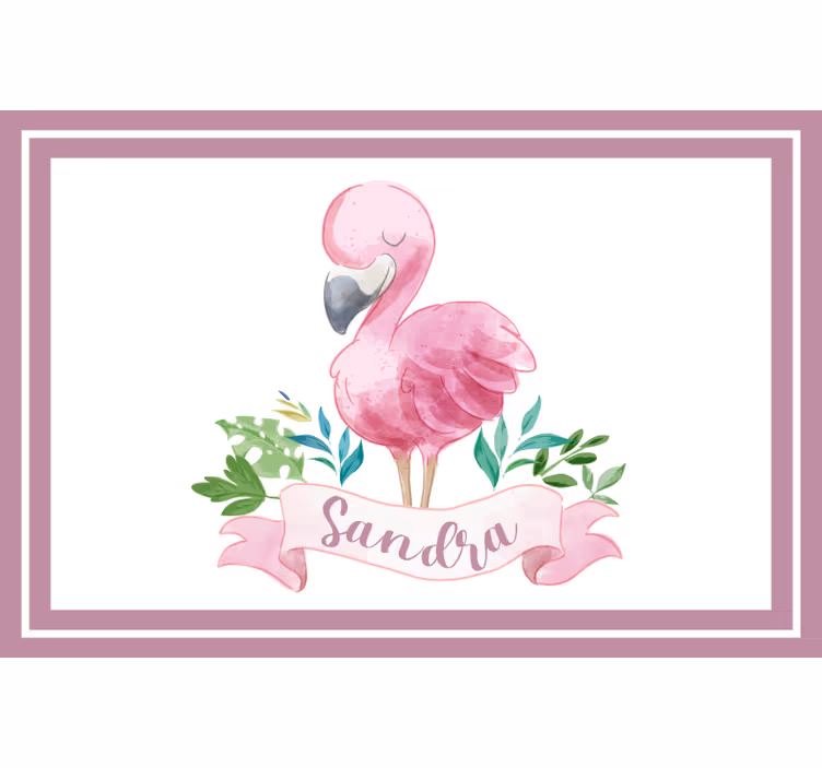 Çocuk odası stor perde - kişiye özel flamingo masa örtüsü - TenStickers
