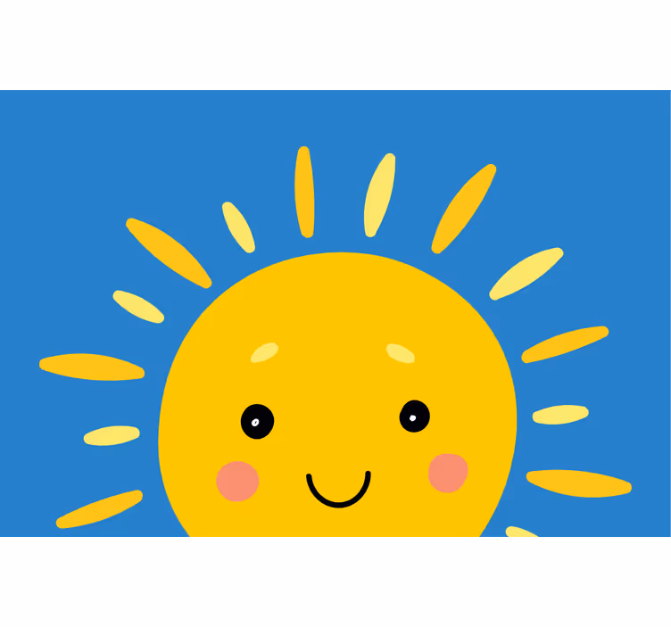 Çocuk odası stor perde - yüz ile güneş - TenStickers