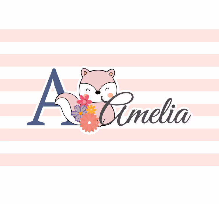 Çocuk odası stor perde sevimli hayvanlar sincaplı - TenStickers