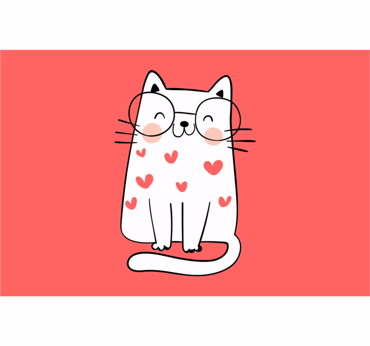 Çocuk odası stor perde - sevimli gülümseyen kedi - TenStickers