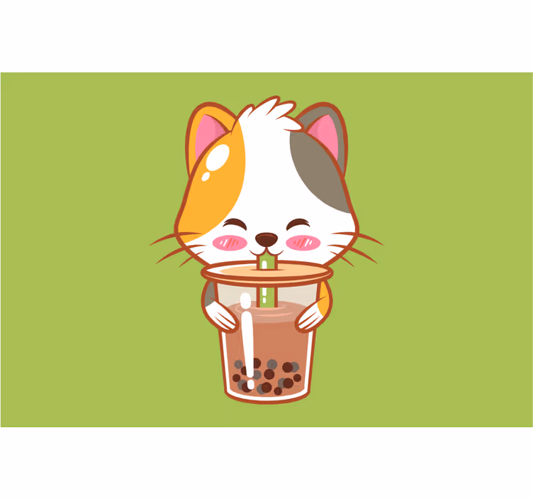 Çocuk odası stor perde kedi çikolatası - TenStickers