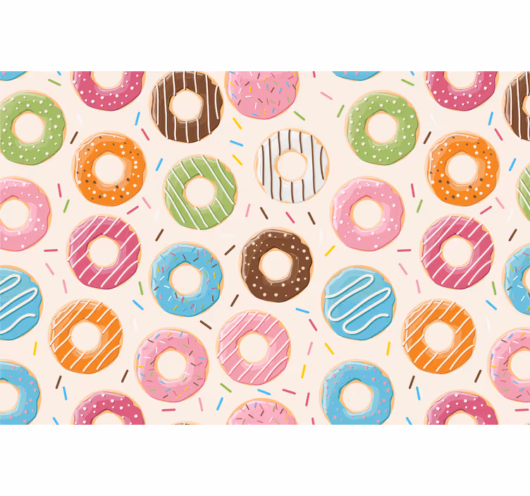 Çocuk odası stor perde donut desenli - TenStickers