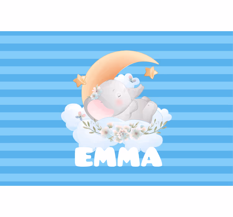 Çocuk odası stor perde sevimli fil isimli - TenStickers