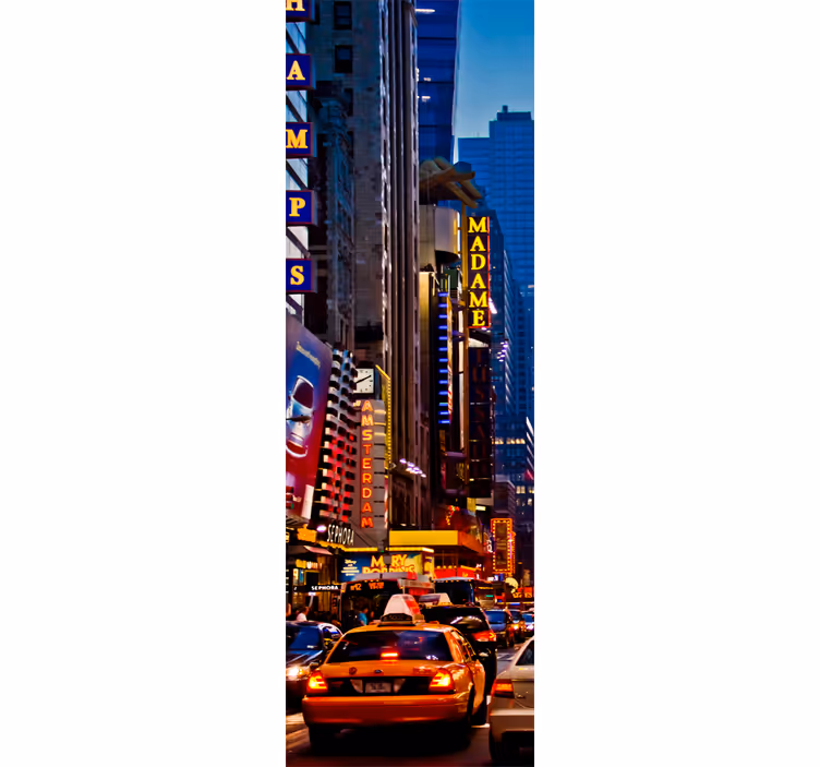 Mutfak stor perde - times square dekoratif buzdolabı sticker - TenStickers