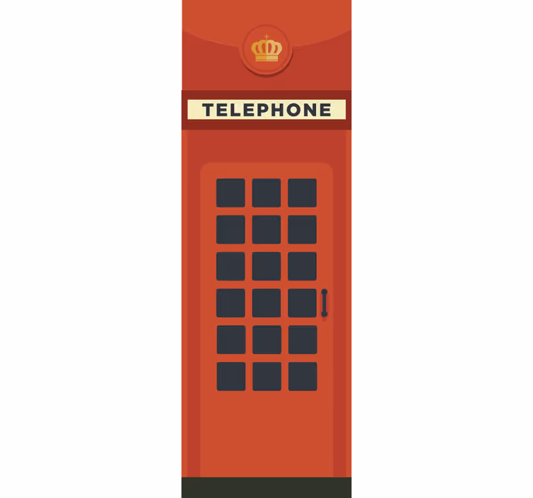 Mutfak stor perde kırmızı İngiliz telefon kulübesi - TenStickers
