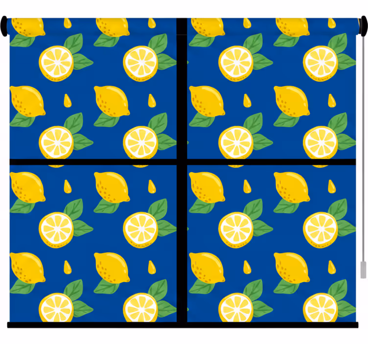 Mutfak stor perde el çizimi limon deseni - TenStickers