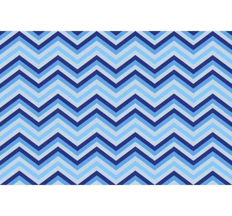 Mavi stor perde farklı mavi zigzag deseni - TenStickers