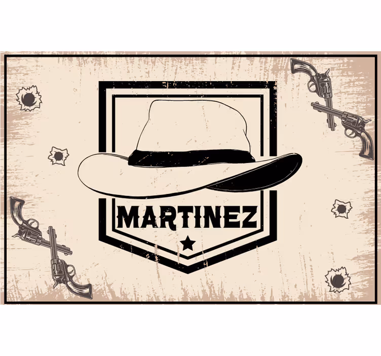 Bej stor perde - İsimli cowboy Şapka - TenStickers