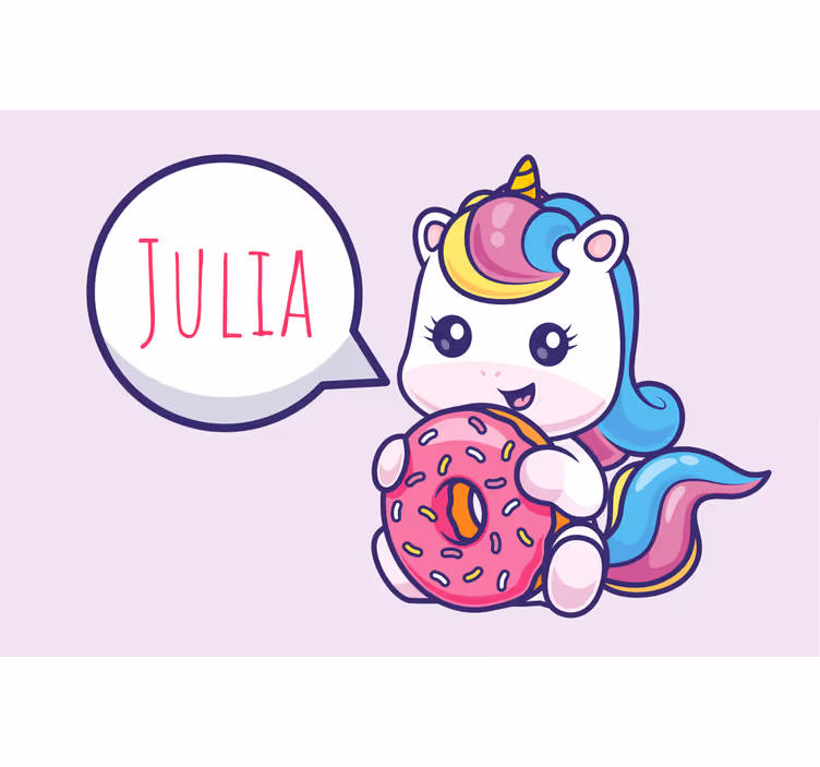 Mor stor perde - unicorn ile donut - TenStickers