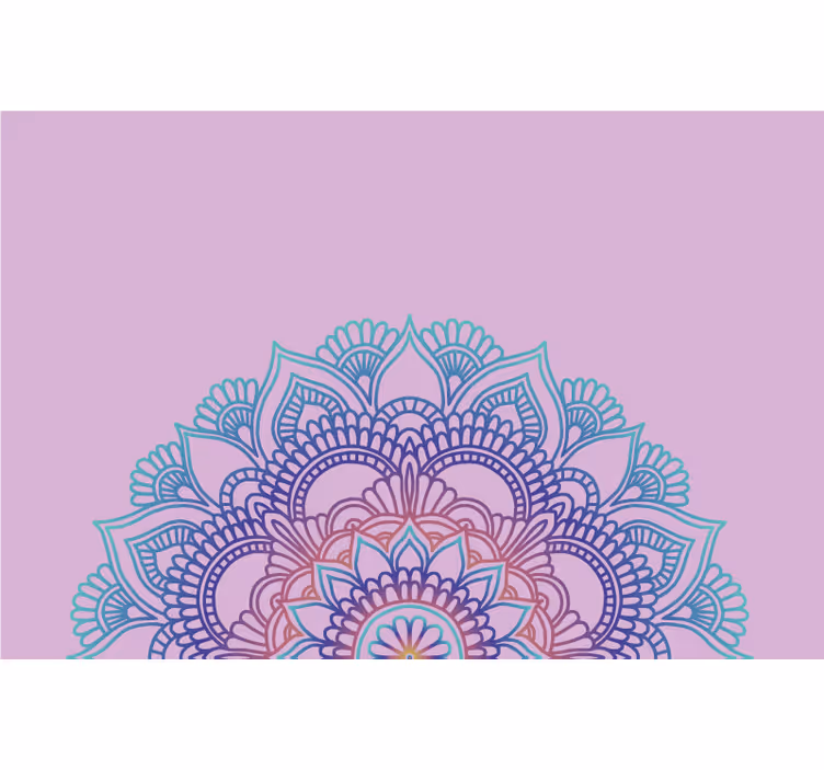 Mor stor perde yarım mandala - TenStickers