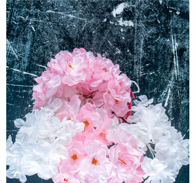 Oturma odası stor perde - pembe sanatsal çiçek shabby chic - TenStickers
