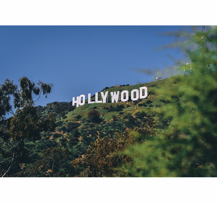 Yatak odası stor perde hollywood yazısı - TenStickers