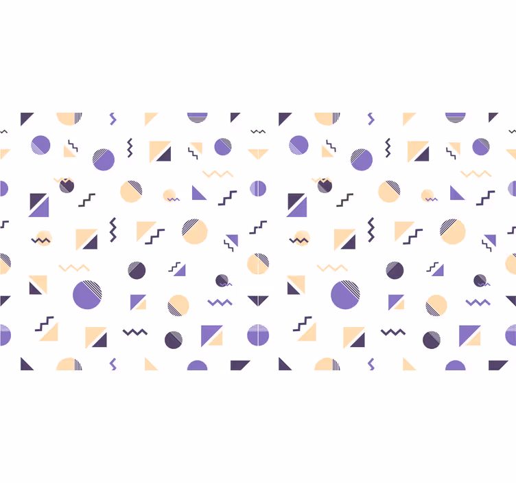 Yatak odası stor perde renkli geometrik şekiller - TenStickers