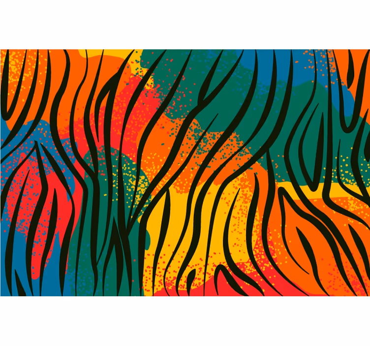Yatak odası stor perde afrika hayvan deseni - TenStickers