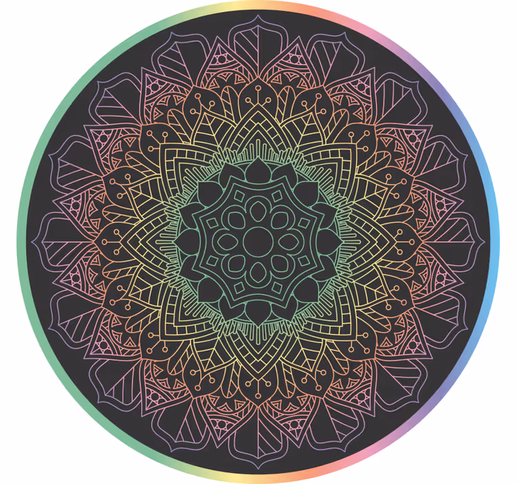 Yatak odası stor perde rainbow mandala - TenStickers