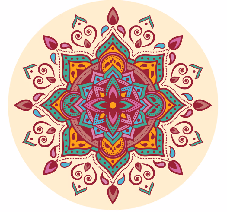 Pembe mandala yatak odası stor perde - TenStickers