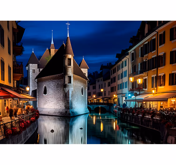 Oturma odası stor perde - annecy şehri - TenStickers