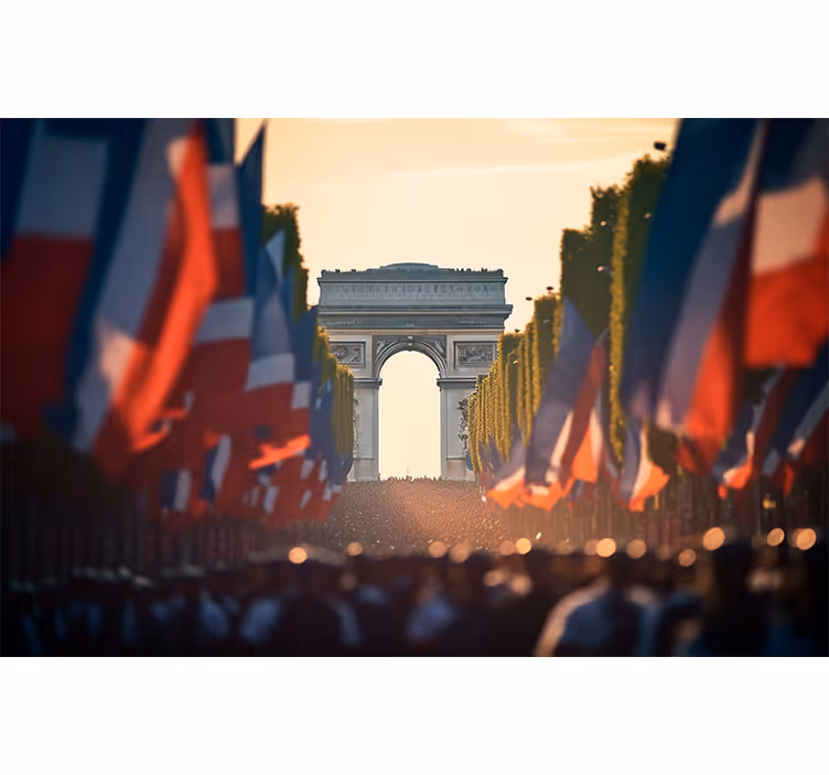 Oturma odası stor perde - paris ulusal günü - TenStickers