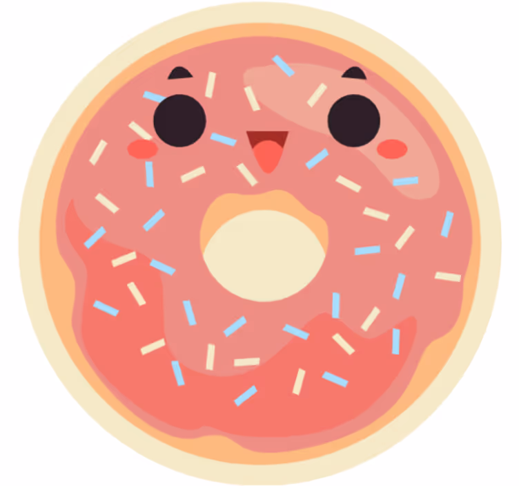 Çocuk odası stor perde anime donutları - TenStickers