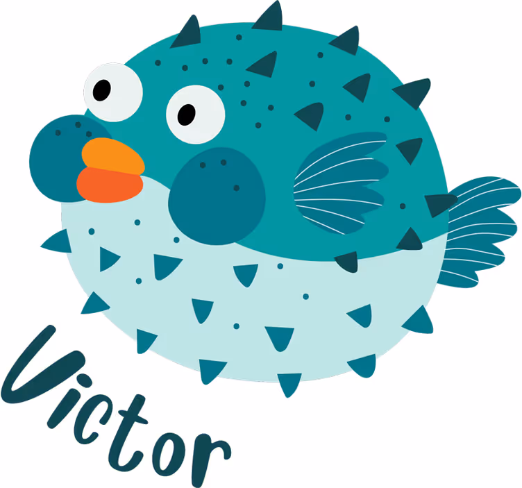 Çocuk odası stor perde balon balığı - TenStickers