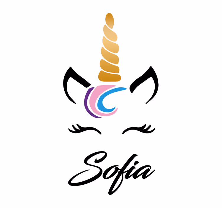 Çocuk odası stor perde kişiselleştirilmiş unicorn - TenStickers