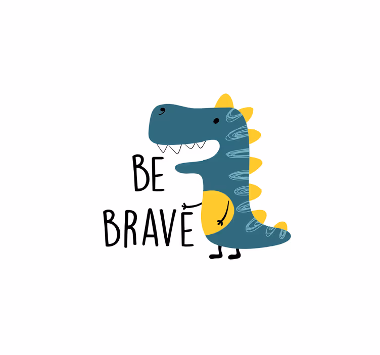 Çocuk odası stor perde cesur kuzey dinozoru - TenStickers